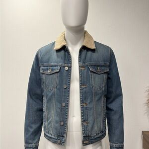Cotton On Blue Denim Jacket with Cream Collar